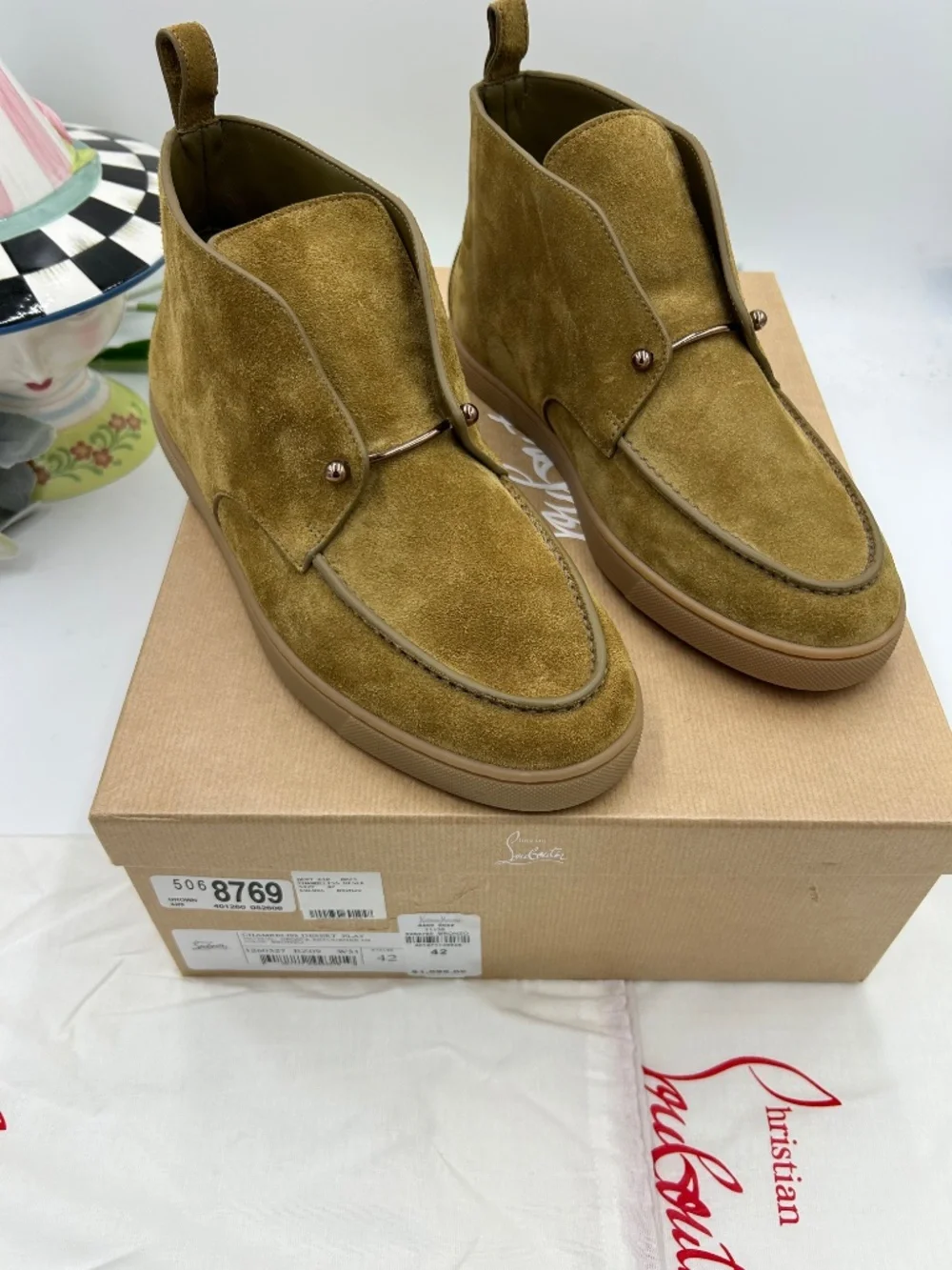Men’s Christian Louboutin Chambeliss Desert Suede Boots. Size 43/10 US.